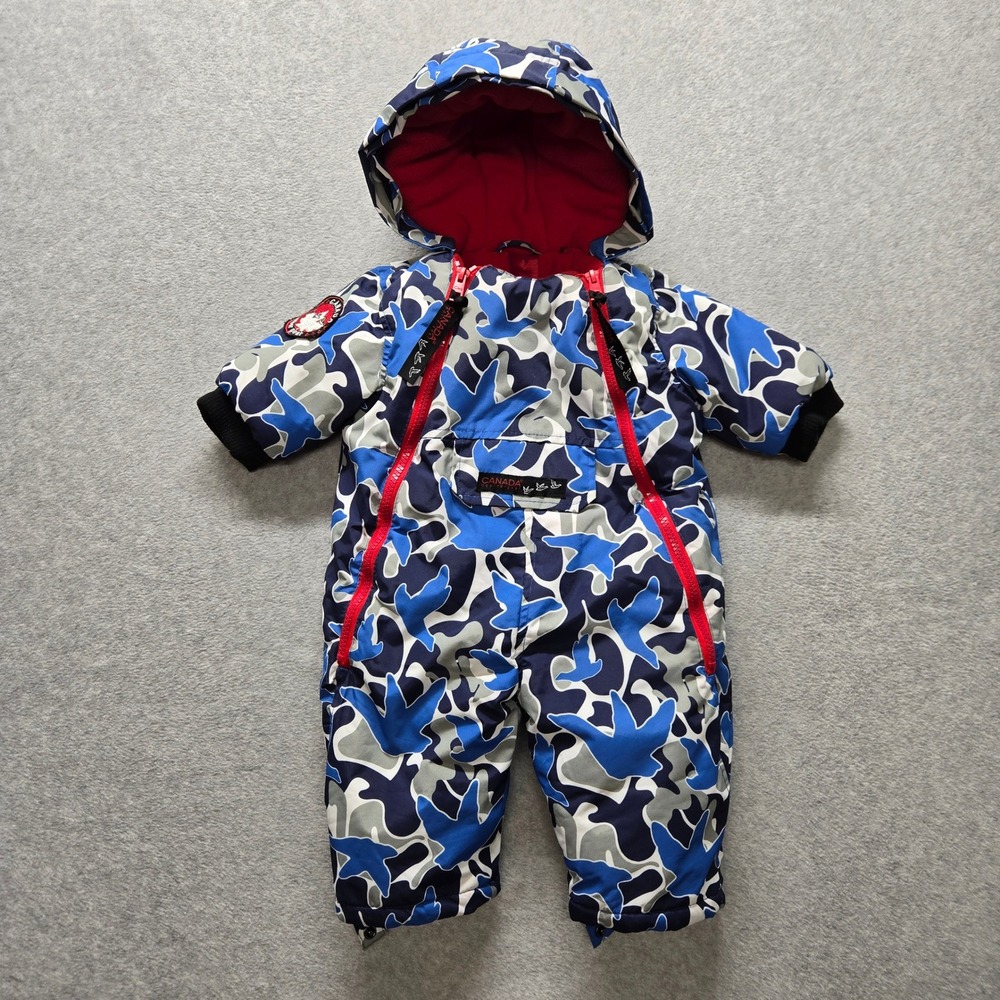 Canada Weathergear Infant Blue Camo Snowsuit Bunting 6/9M ONCW105